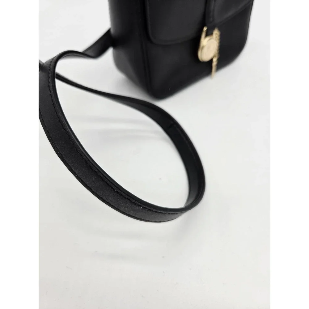 Michael Kors Lyra Small Flap Crossbody‎ MK Key Lock Bag Black Leather